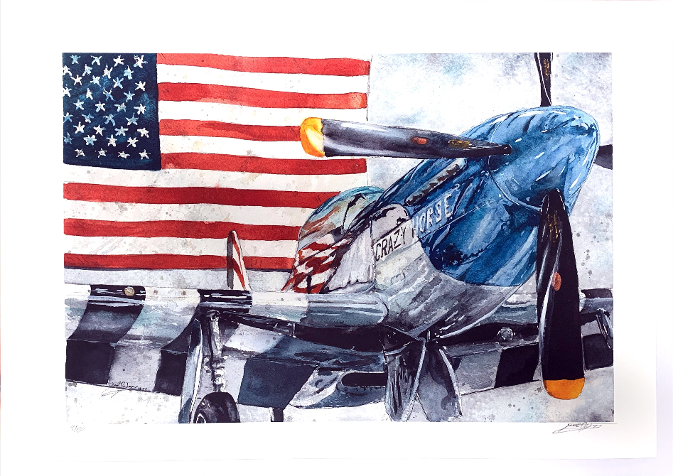 Crazy Horse 2 Watercolor print by Joel DeJong